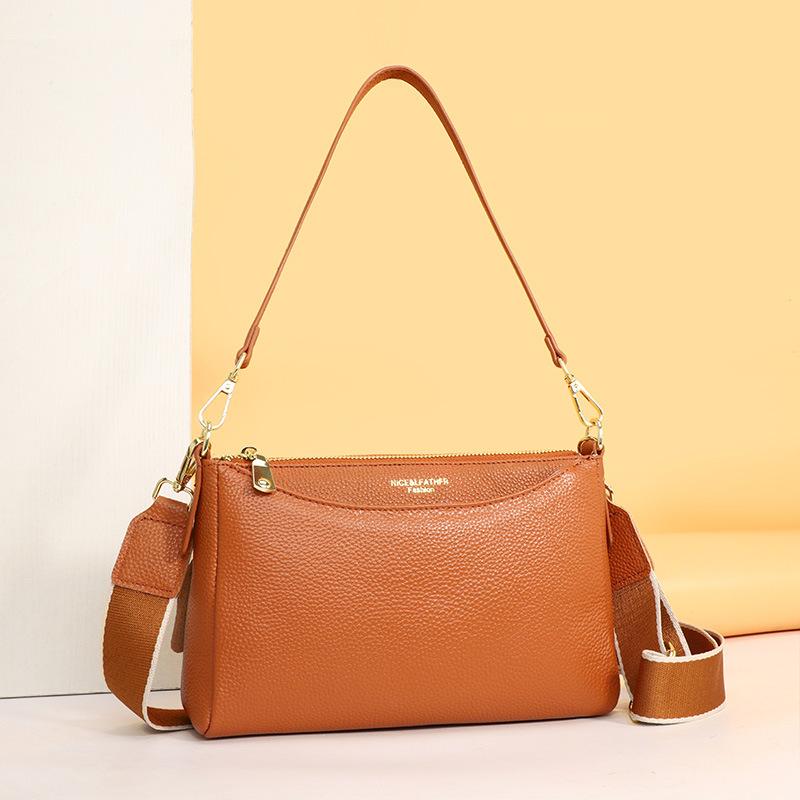 

Женская сумка из натуральной кожи, Сумка через плечо, Сумка из мягкой кожи, Маленькая сумка на одно плечо, Сумка на плечо светло-коричневого