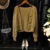 Cardigan Mink Down Imitation Small Long Wool Knitting Short Cardigan Small Fragrance High Waist Solid Sweater Female