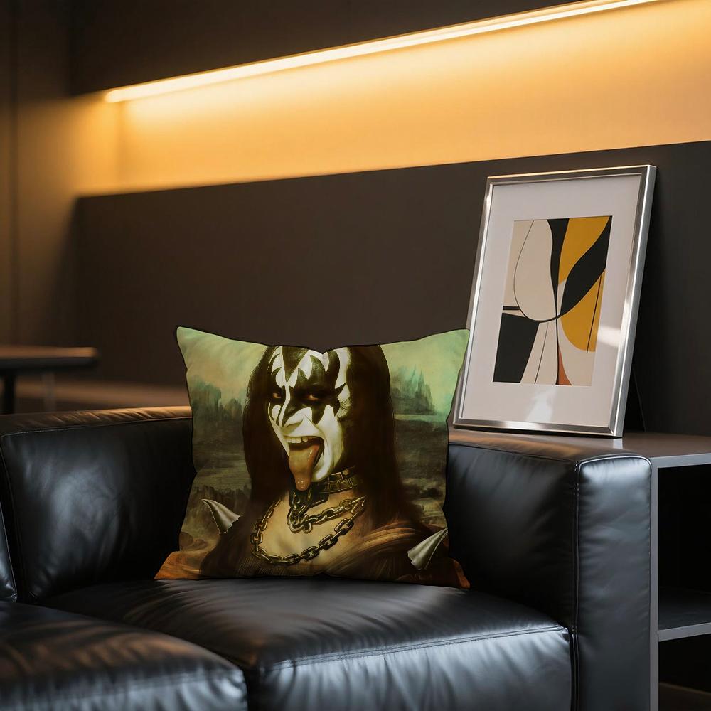 Mona Lisa Smile Art Funny cushion cover Comfortable and soft bedding skin friendly leisure sofa car office pillowcase