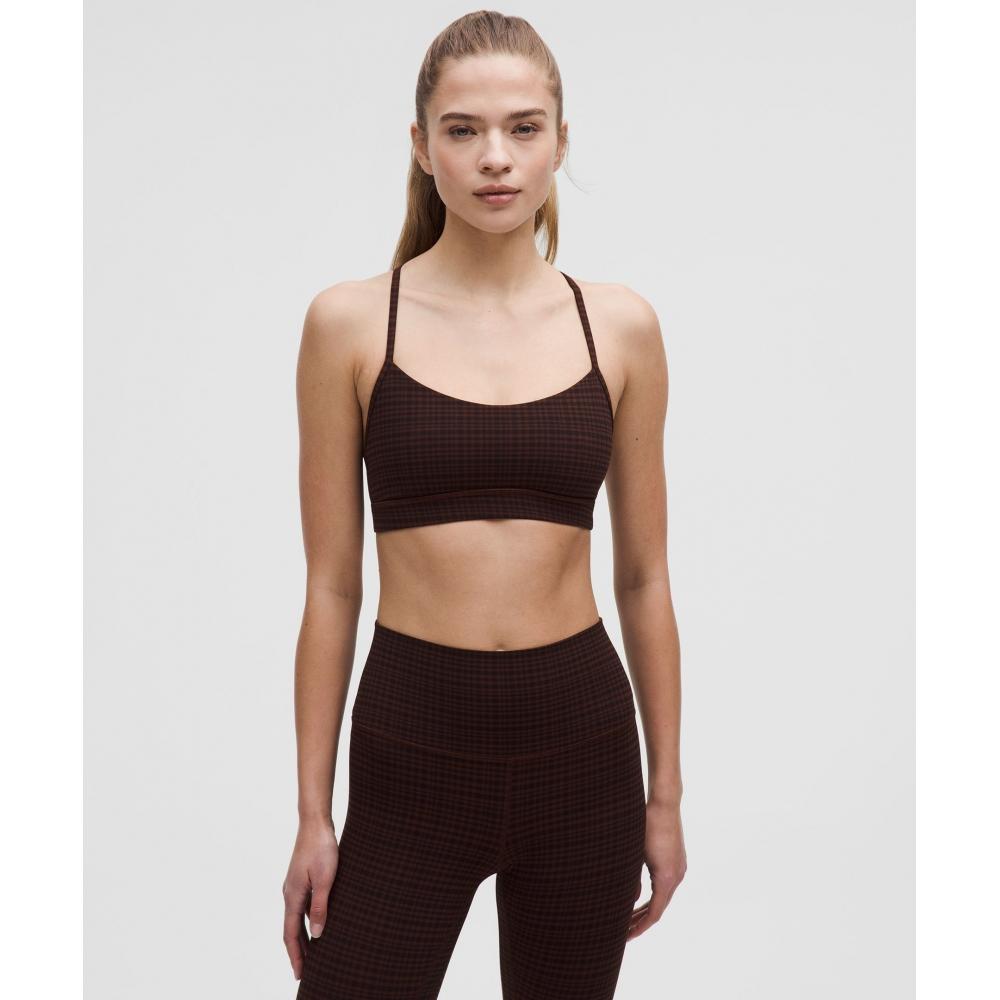 

Lululemon Flow Y BrA Nulu Light Support A C Cups Glow Grid lAvA CAke Multi 8