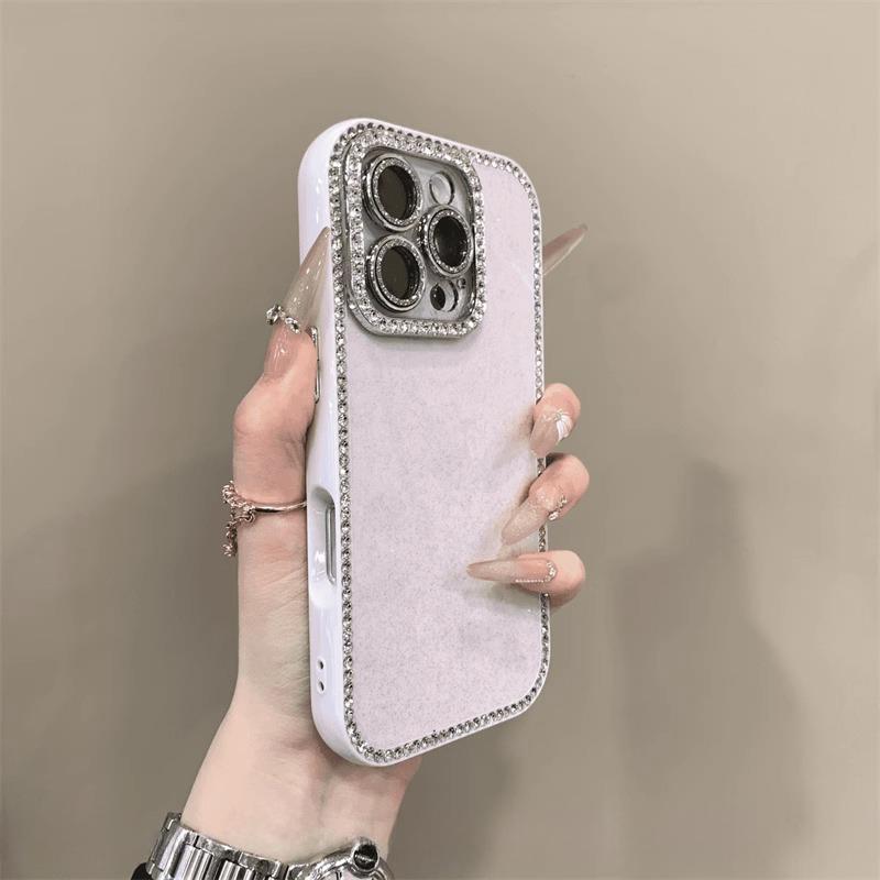 

Diamond Glitter Edge Drop-Proof Case for iPhone 14/15 Pro Max/16 - Luxurious High-End Feel 15 фиолетовый