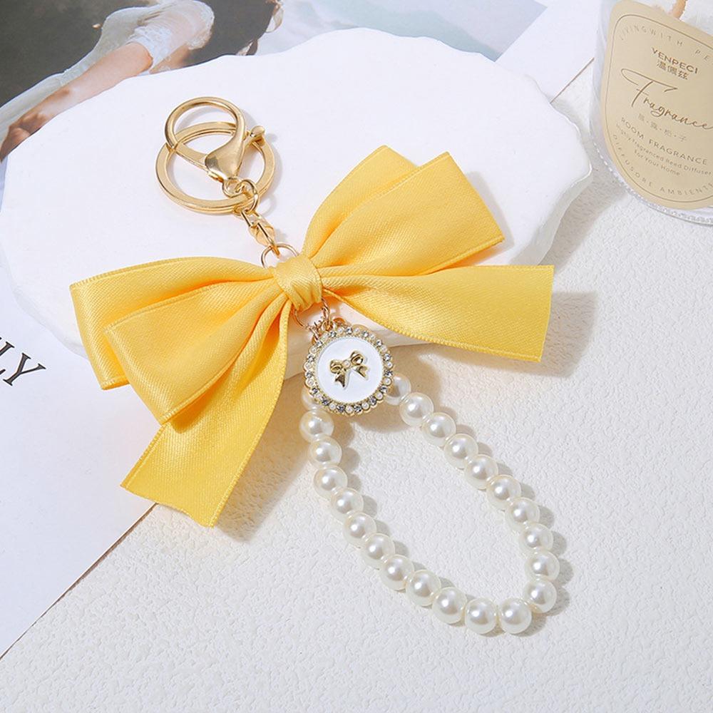 Large Bowknot Bowknot Key Chain Multi-color Pearl Bow Hanging Ornament Heart Shape White Bowknot Charm Keychain Gift Giving