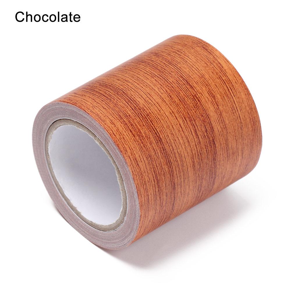 5M/Roll Furniture Adhensive Duct Tape Realistic Wood Grain Repair Renovation Skirting Line Floor Sticker Home Decor Accessories