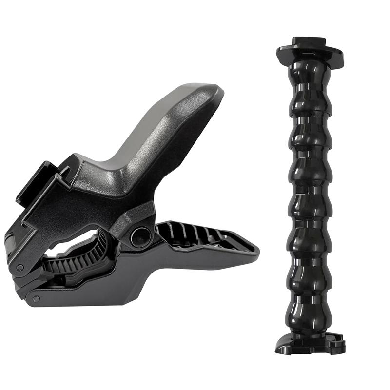 Jaws Flex Clamp Mount Adjustable Gooseneck 8-Section For GoPro Hero 12 11 10 9 8 Insta360 X3 DJI Osmo Action Camera Accessories