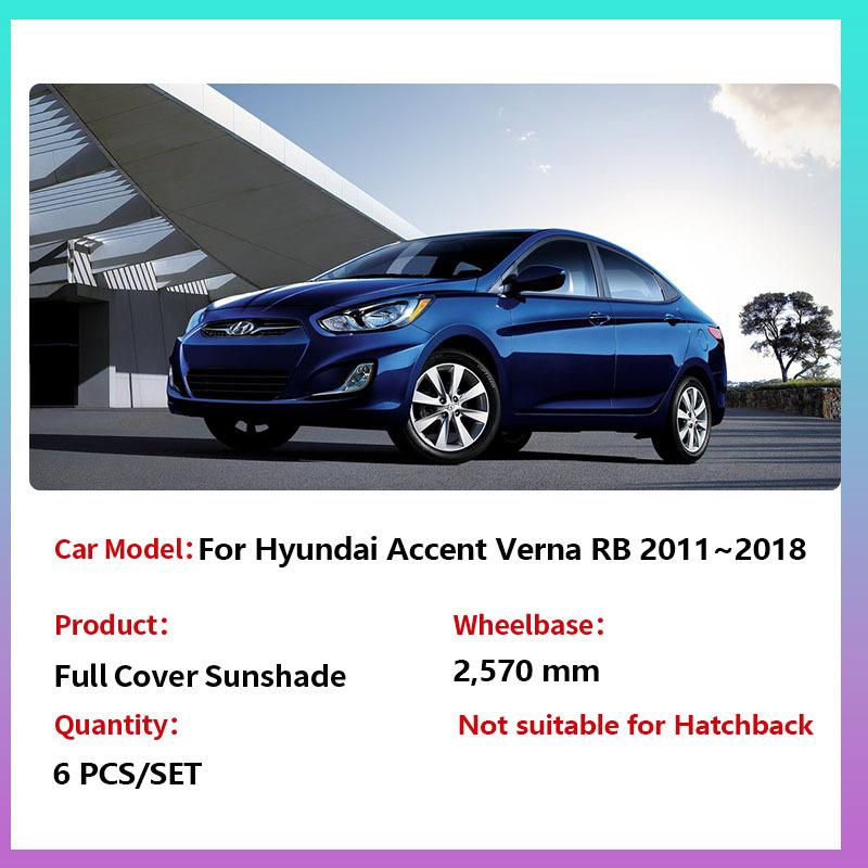 Full Cover Sunshades for Hyundai Verna Solaris I25 Accent 2011~2018 Grand Avega Sedan Rear Windshield Curtain Windows Visor Mats