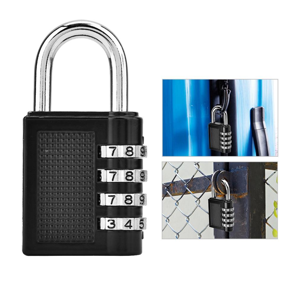 4-digit Combination Password Padlock Gym Drawer Padlock(Black)