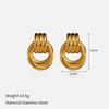 New geometric rings, stainless steel earrings, earrings do not fade 18k gold, European and American titanium steel stud earrings.