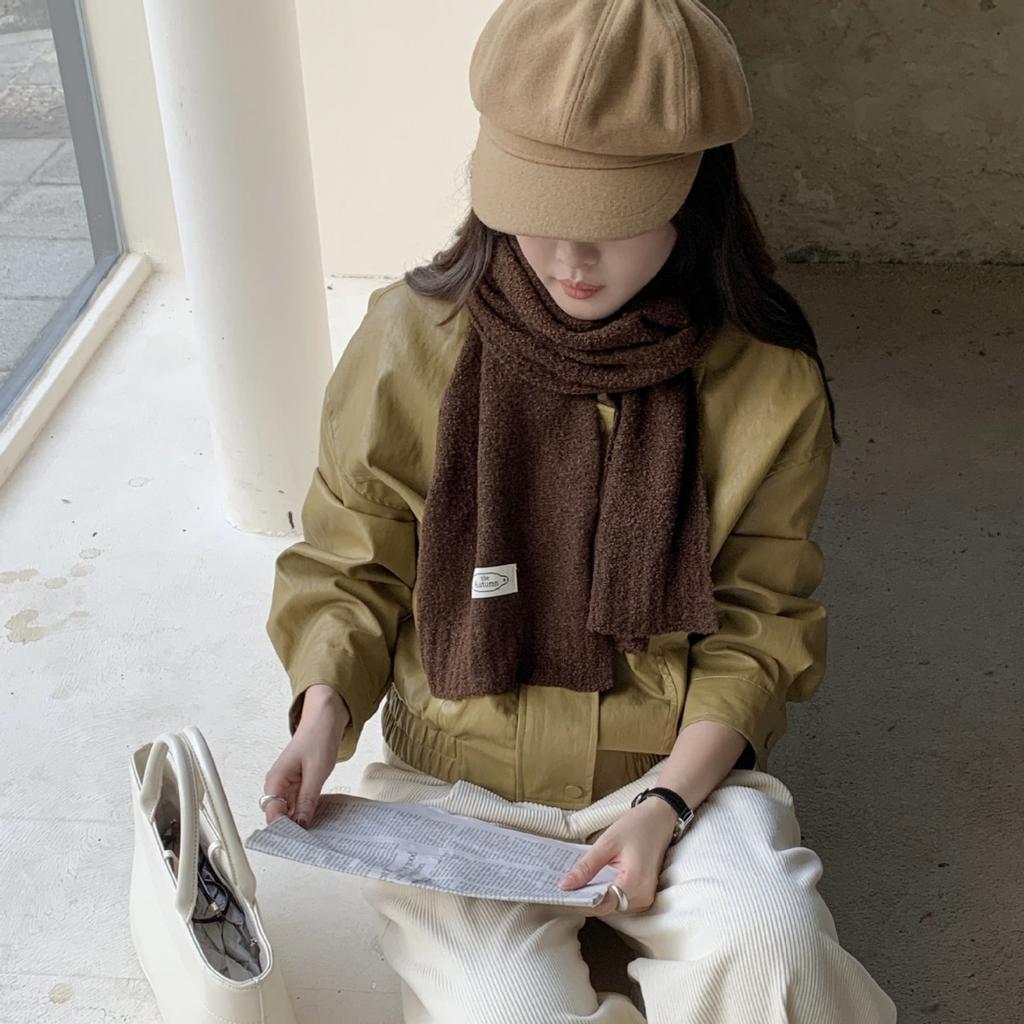 Knitted Scarf Autumn and Winter Versatile Atmosphere Simple High End Warm  Soft and Waxy Scarf Trendy and High End