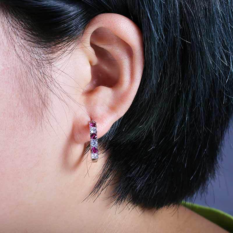 Pinduoduo Earrings, Colorful Zircon Ear Buckles Fashion Zircon Ladies Earrings, Versatile Earrings