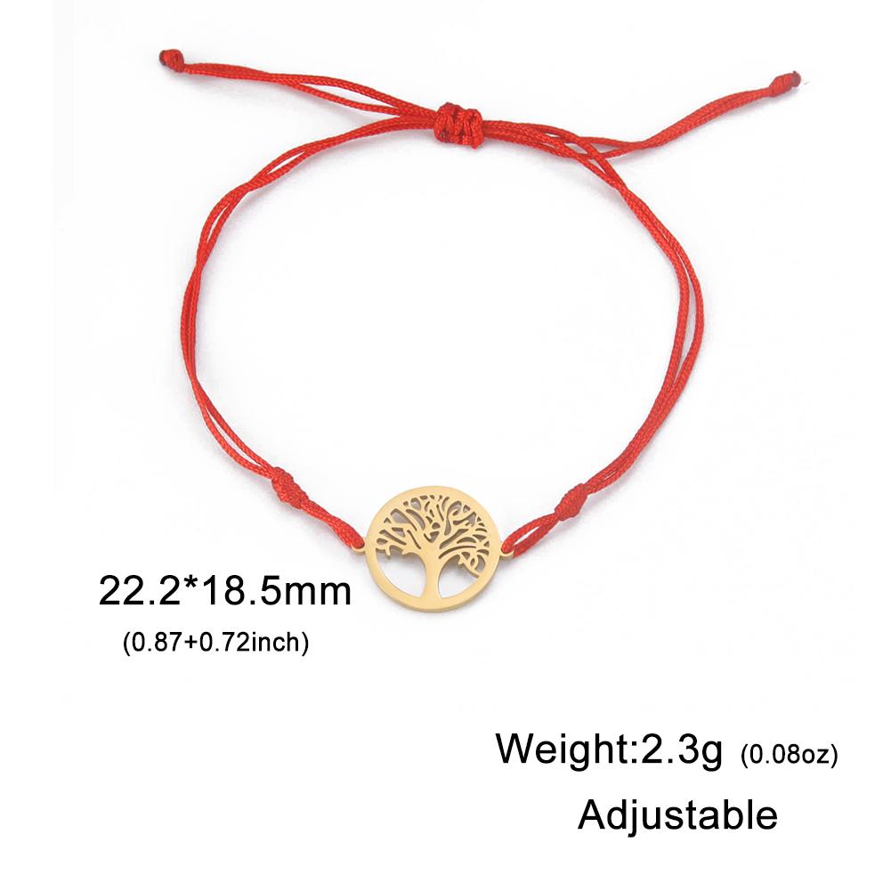 Teamer Tree of Life Pendant Bracelet for Women Vintage Red Cord Bracelets Stainless Steel Jewelry Pulseras 2026 Birthday Gift