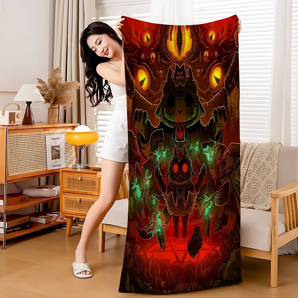 Game Cult Of The Lamb Microfiber Blanket Quick Drying Beach Towels Oversized Printing Super Absorbent Pool Towel Blanket