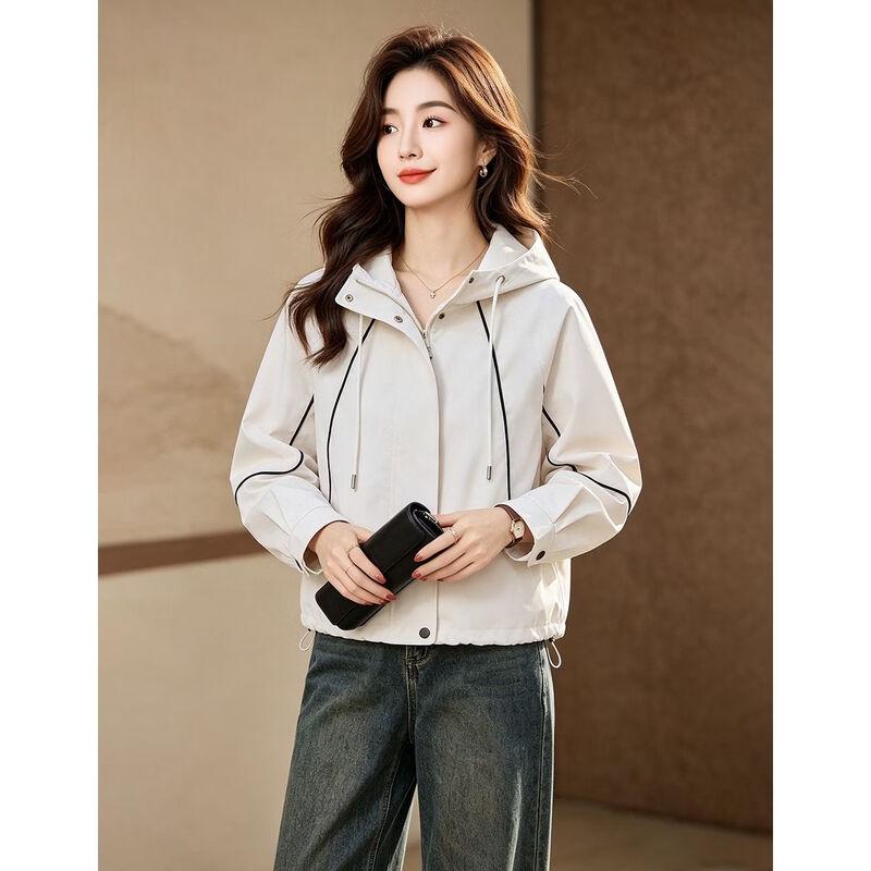 D.F.DEAR Hooded Color-Block Casual Jacket