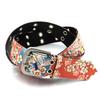 COCOLUCK Chirimen Japanese Pattern One Size Fits 40mm 46 Made In Matte Men's Belt, All, Wide, Holes, Casual, Japan, Gift, Durable, Double-Pin Buckle,