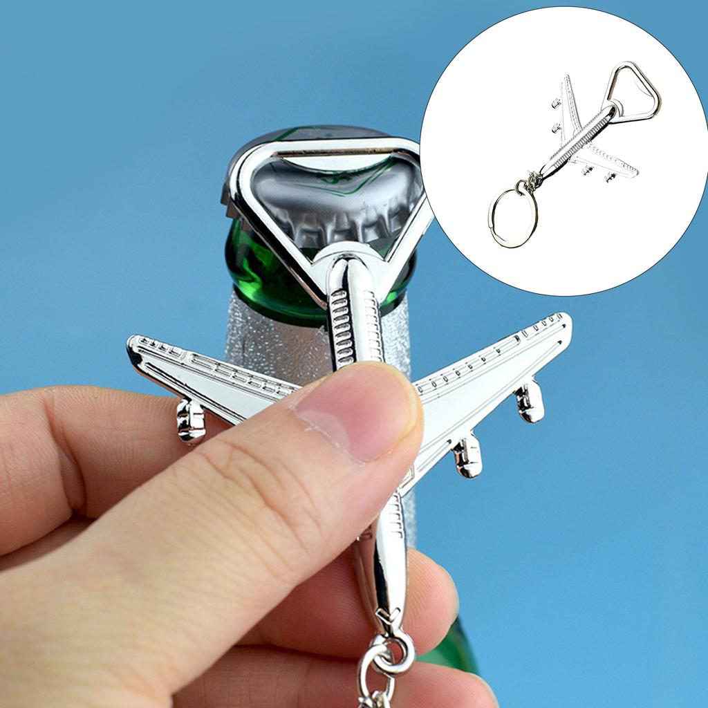 Unique Airplanes Design Keychain With Bottle Opener Function Sturdy Metal Construction Perfect Gift For Outdoor Adventures Daily Use