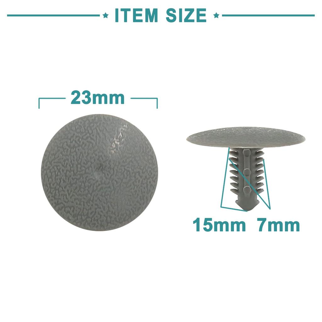 ACROPIX Clip Fastener Retainer Interior Rivets 6.5mm Gray 30pcs