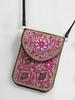 Bohemian Ethnic Shoulder Bag with Rice Beads, Shell Mobile Pocket, Floral PU Design, Women's Crossbody for Travel Photography.