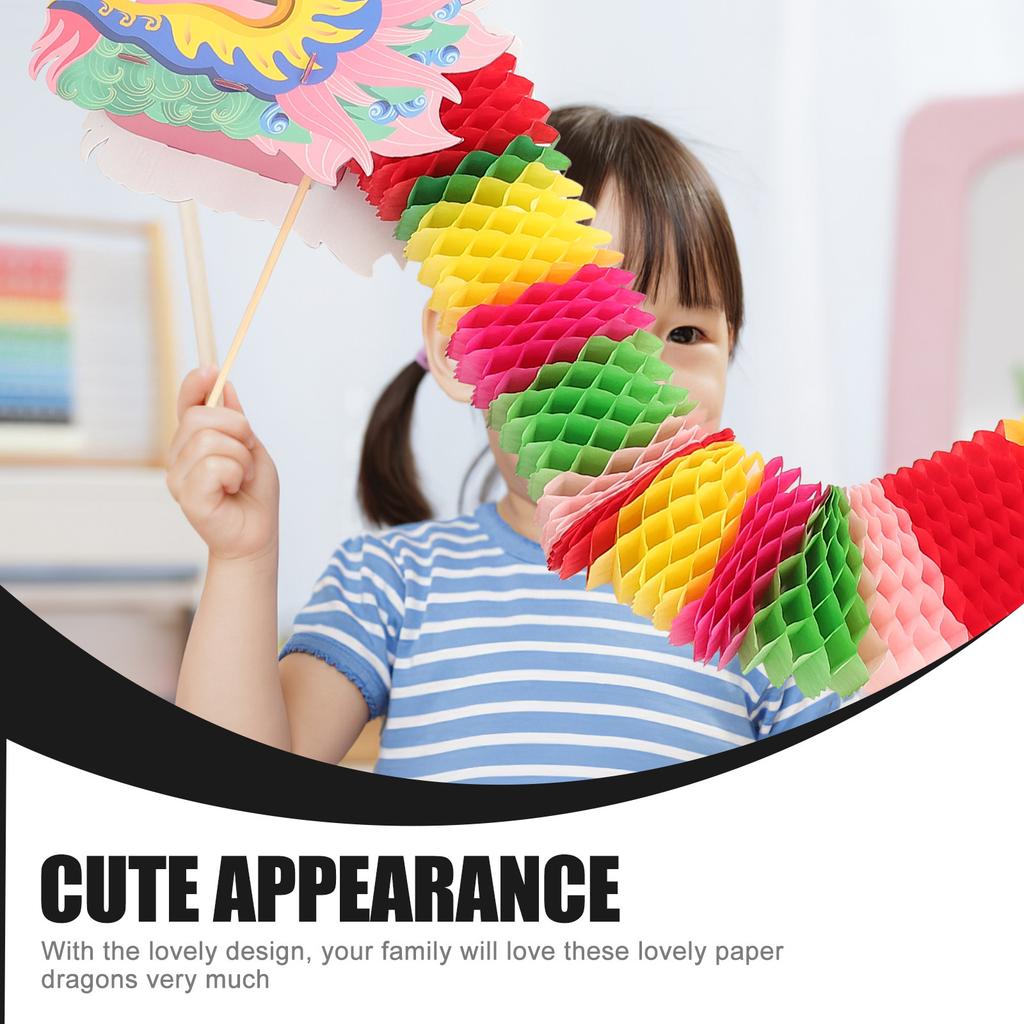 Paper Dragon Garland Chinese Style Party Hand Holding Decor Bright Color New Year Photo Prop Dragon Decorations Festival