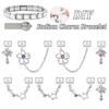 Fashion Crystal Heart Star Flower Moon Tassel Chain Pendant Italian Charm Link Fit 9mm Bracelet Stainless Steel Women DIY Making