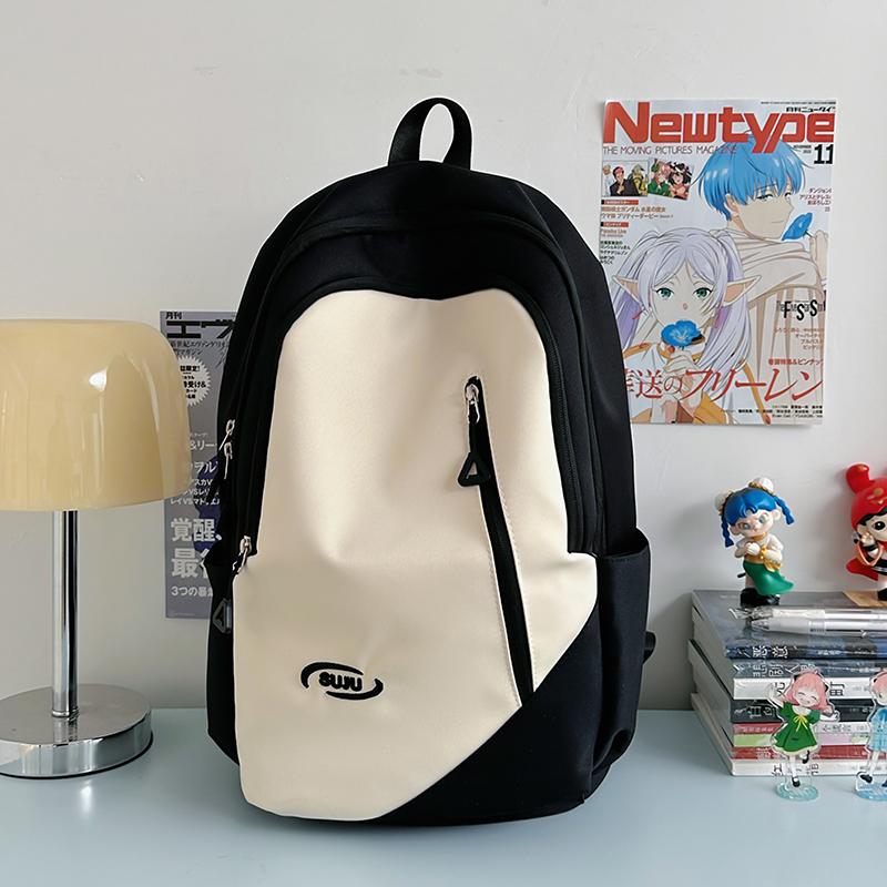 Junior School Student Schoolbag Color Contrast Backpack Girl College Style Backpack