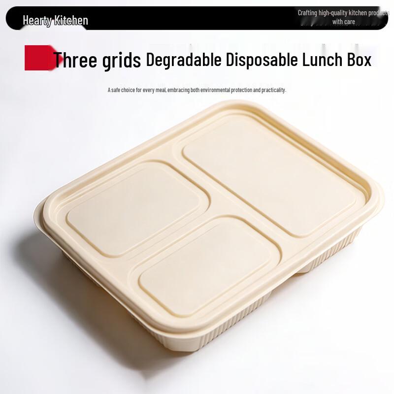 Xinyichu 3-Compartment Degradable Corn Starch Lunch Boxes