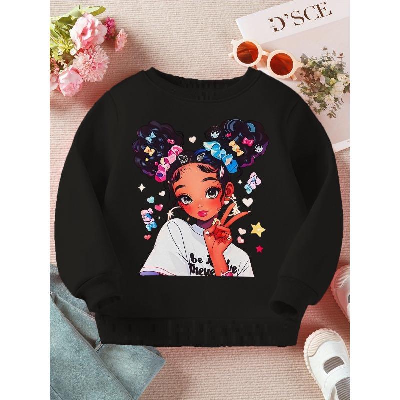 kids Crewneck Sweatshirt, Comfort Long Sleeve Pullover Versatile Spring Autumn Casual Top 110