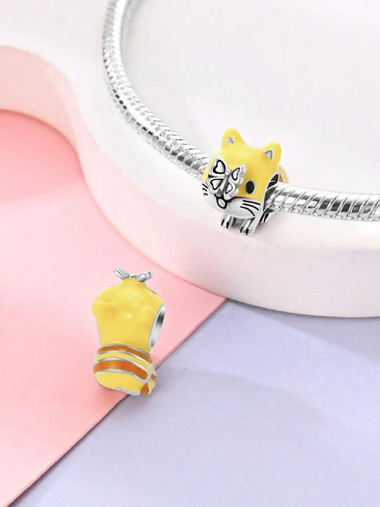 Charm Copper Colors Daisy Sunflower Kitten Bead For Original Bracelet Diy Beads Charms Jewellery Making Gift For Women Styfne