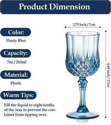 Verres à Vin Incassables en Plastique Goblet Vintage Réutilisable pour Grande Fête Réception de Mariage Baby Shower Événement Articles pour Boire
