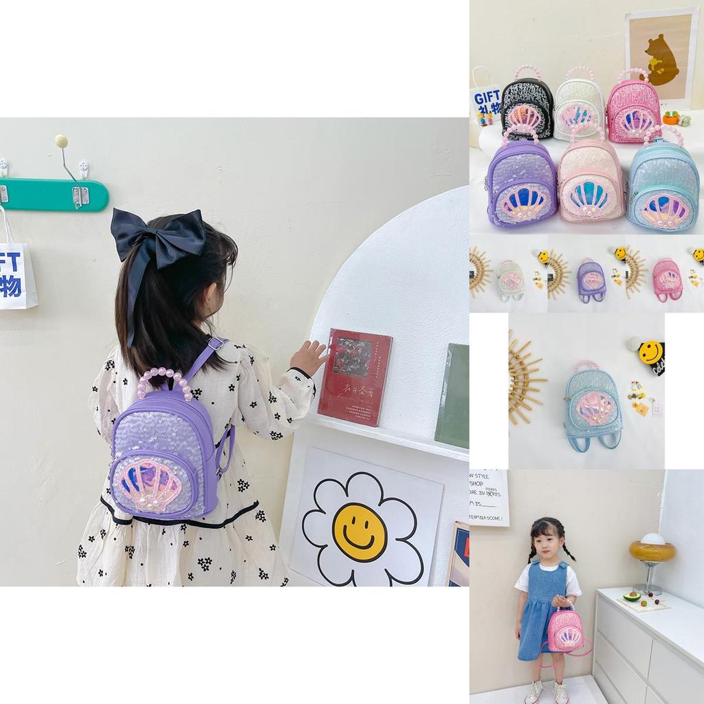 Stylish Cute Korean Princess Children's Sequin Backpack For Girls Aged 1 To 3 Years