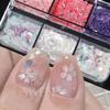 6 Grids Sakura Flower Petal Chip Nail Sequins Cherry Blossoms Glitter Stickers Spring Japanese Holographic Decor Flakes SAS128