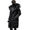 Men's Long Down Jacket with Large Fur Collar and Thick Warm White Duck Down Coat