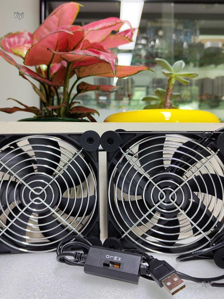 5V USB Double Ball Bearing Fan with Three-Speed Controller | High Airflow Cooling for Router/Set-Top Box/Optical Modem