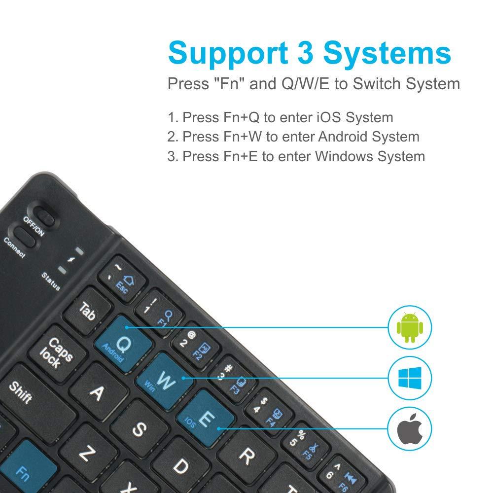 Wireless Two-Fold Bluetooth Keyboard for iPad, Android, and Windows Systems