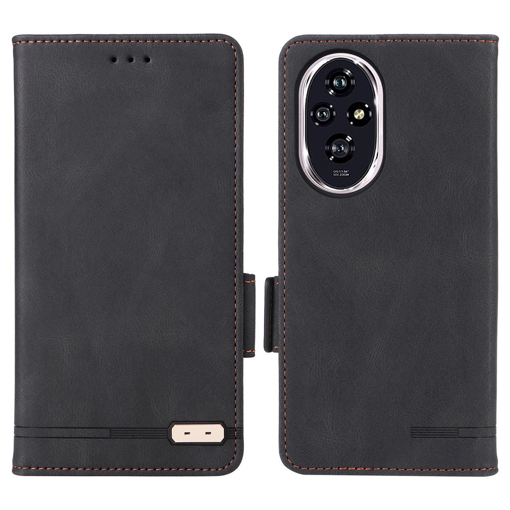 For Honor 200 5G Case Leather Wallet Flip Phone Cover with Hardware Decor