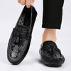 Genuine Leather Men Loafers Fashion Men Casual Shoes Crocodile Pattern Slip On Flats Quality Moccasins Outdoor Driving Footwear