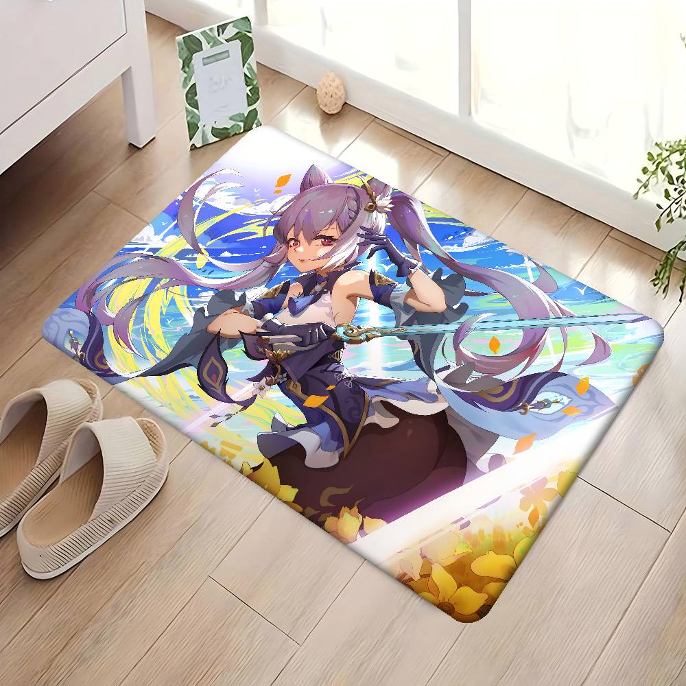 Genshin Impact Keqing Anime Door Mat Nordic Style Bedroom Living Room Doormat Home Balcony Anti-Slip Alfombra