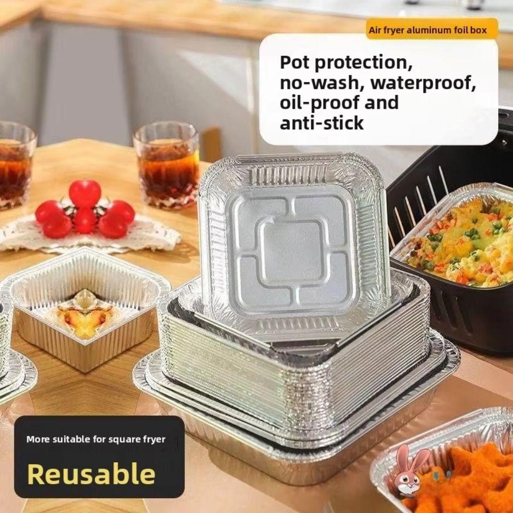 30 Stück 6/7/8/9 Zoll Heißluftfritteusen-Schalen Antihaft-Aluminiumfolien-Schüssel Einweg-Aluminiumfolien-Schale Zum Mitnehmen