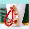 Charming Rhinestone Rooster And Hen Car Keychain Accessory For Women With Creative Design