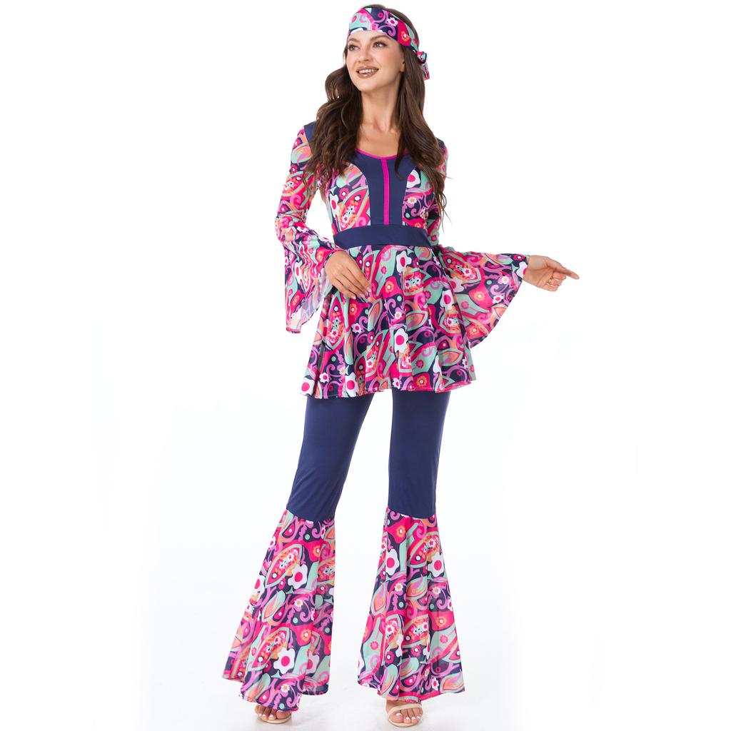 80s retro hip hop clothes stage clothes cos clothes European beautiful women Indian primitive indigenous clothes