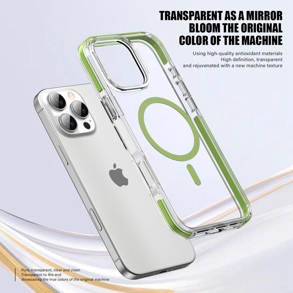 KEYSION Transparente Hülle für MagSafe für iPhone 16 Pro Max Bunte Kollision Stoßfeste Telefonabdeckung für iPhone 15 Pro Max