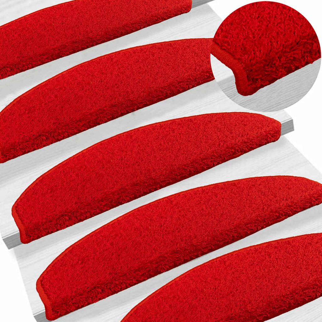 Self Adhesive Stair Protectors 15 pcs Red 80 x 24.5 x 3.5 cm