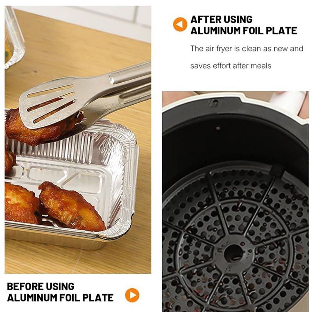 10 Unidades Contenedor de Alimentos de Papel de Aluminio Cuenco Desechable Papel para Freidora de Aire Cocinar Calentar Almacenar