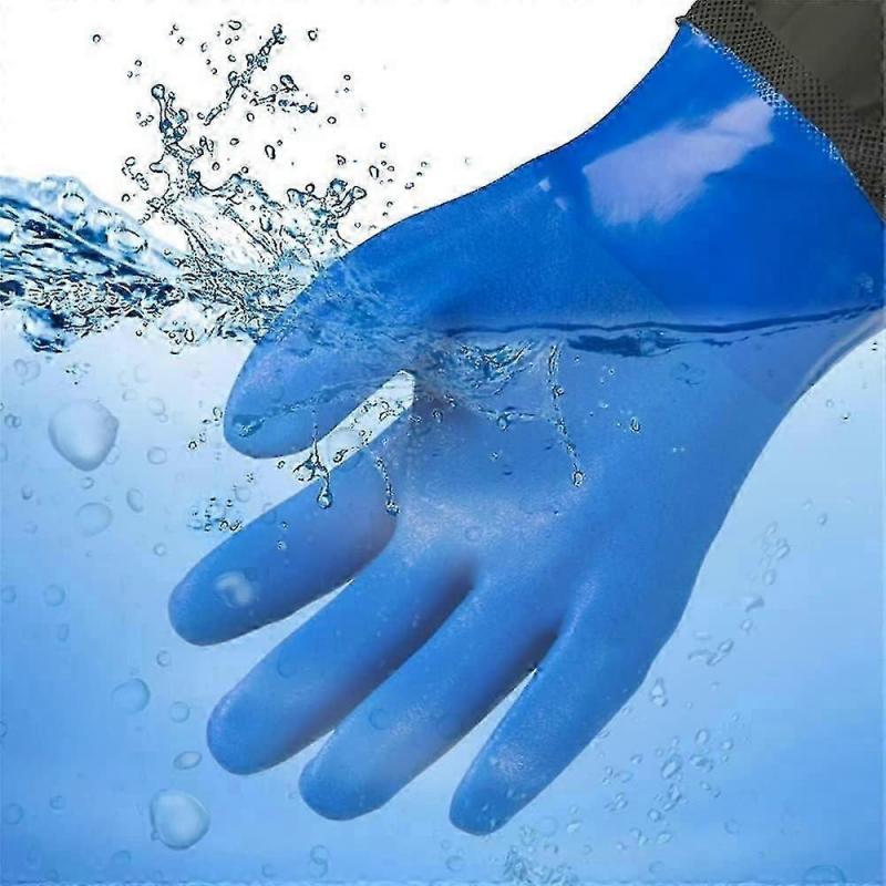 Extra Long Waterproof Rubber Gloves - Reusable For Pond And Fishing