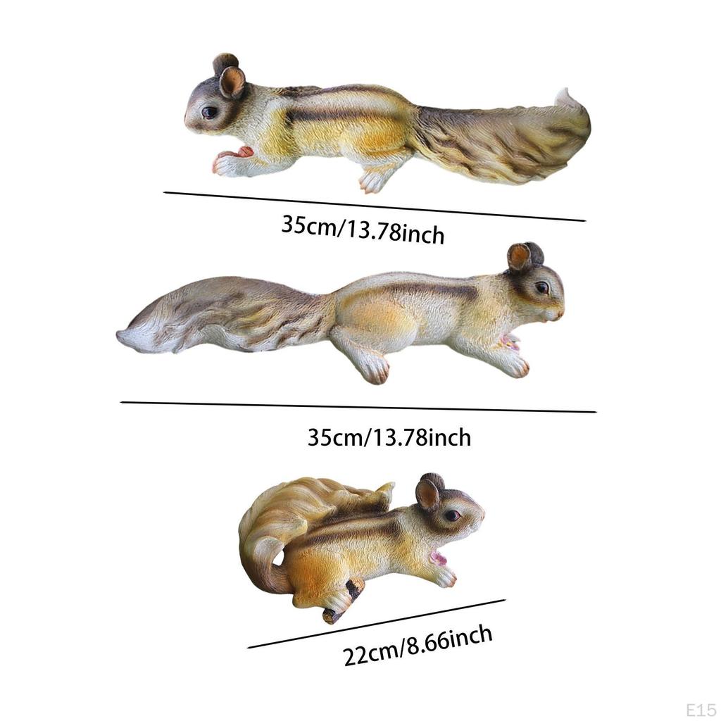 Squirrel Statue Figurine Resin Animal Ornament Garden Accessory Creative Hanging Easy to Install