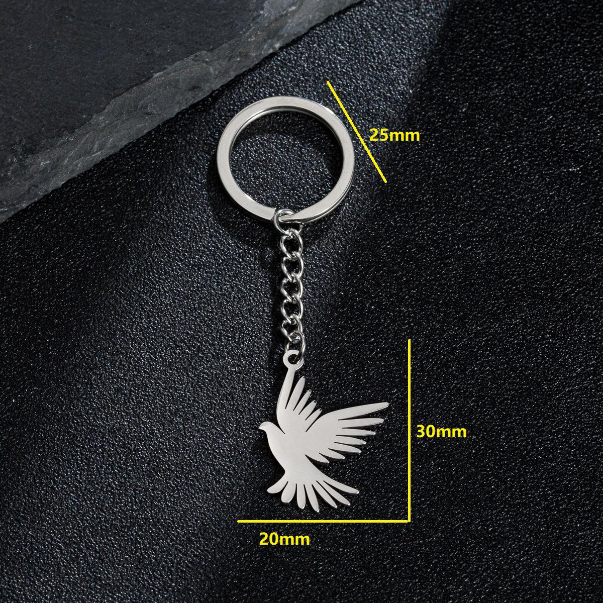 Stylish Personalized Stainless Steel Pigeon Keychain Charm