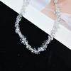 Japanese and Korean Retro Transparent Beaded Stone Necklace Spice Girl Irregular Crystal Stone Neck Chain Fairy Collarbone Chain Tide