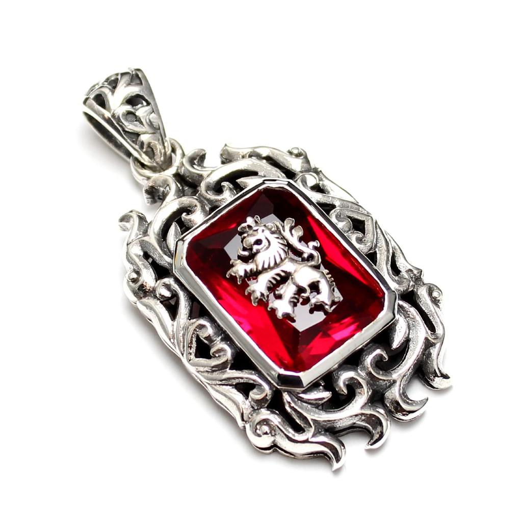 goodvibrations Rasta Ethiopian Lion Pendant Top in 925 Sterling Silver