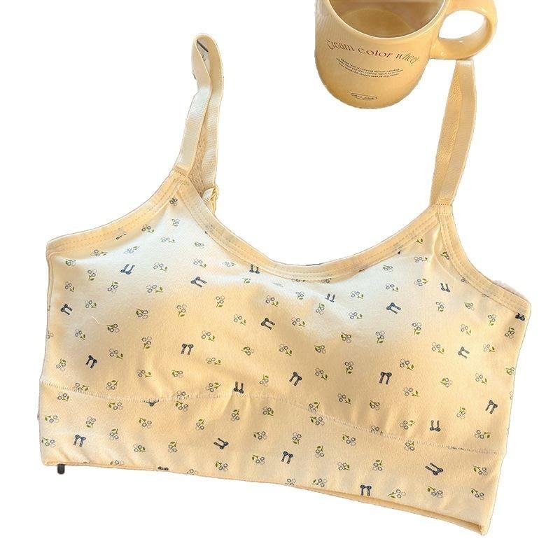 Cotton Sports Bra for Junior High & High School Girls - Seamless, Fixed Cup, Shockproof & Breathable