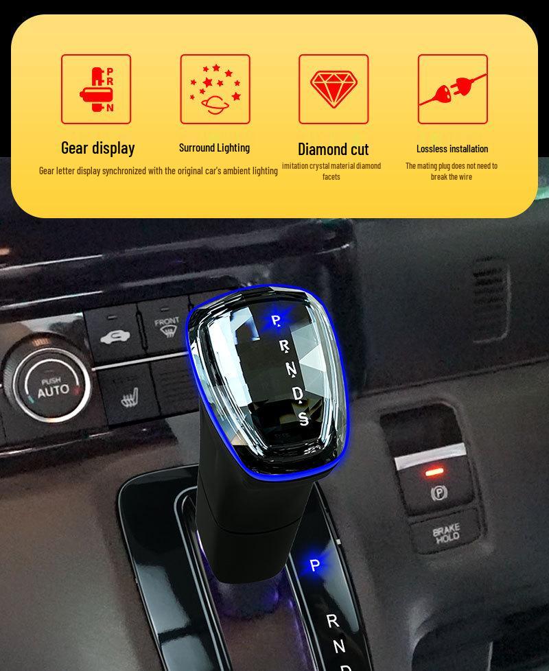 N-BOX Crystal Gear Shift Knob with Seven-Color Ambient Light