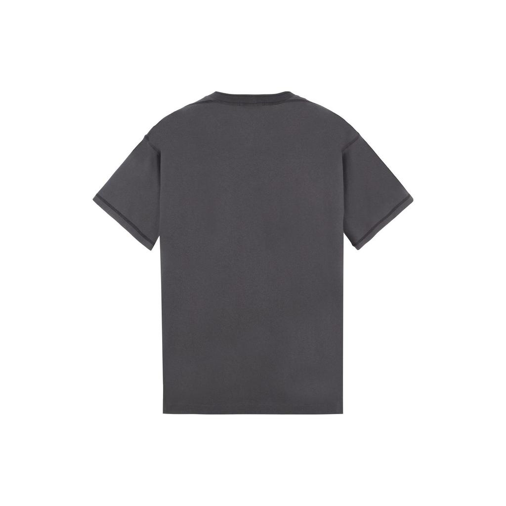 STONE ISLAND Stickerei Logo T-Shirt Anthrazit Herren Oberteile Schwarz 781520957-V0065