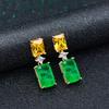 Gica Gema Emerald Earrings For Women 925 Sterling Silver Unique Design Romantic Fine Earrings Jewelry Wedding Party Gifts New Trend